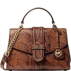 Michael Kors Bleecker Python Print Top Handle Satchel Bag